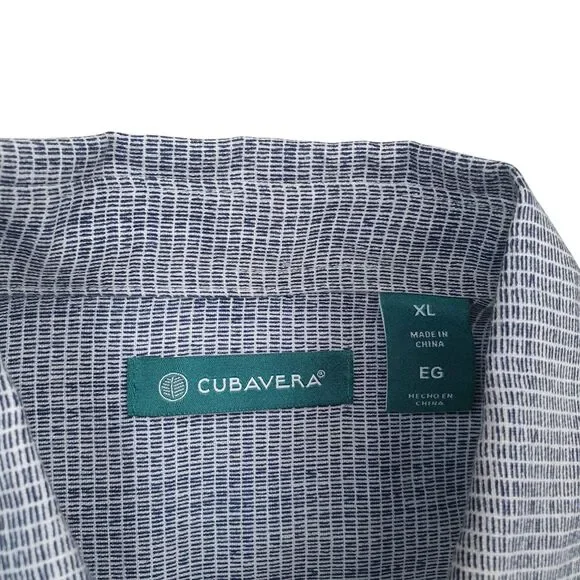 Cubavera Panel Shirt Mens XL Linen Blend Striped - Picture 3 of 7